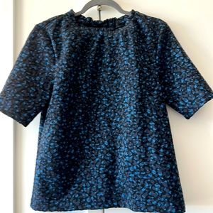 Jacquard top blue/black, size small